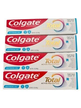 Lot of 4 Colgate Total Active Prevention Whitening Gel 5.1oz Exp 03/2028